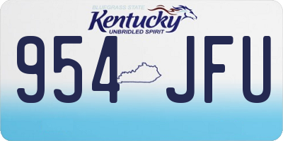 KY license plate 954JFU