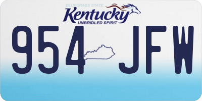 KY license plate 954JFW
