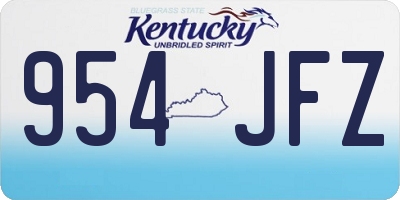 KY license plate 954JFZ