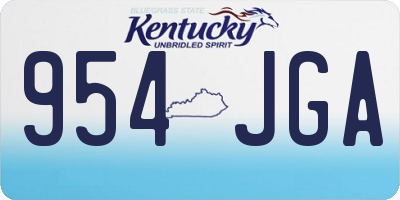 KY license plate 954JGA