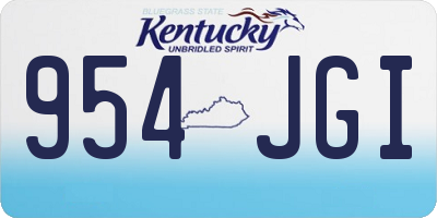 KY license plate 954JGI