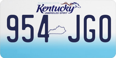 KY license plate 954JGO
