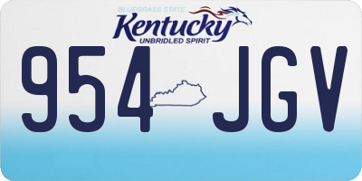 KY license plate 954JGV