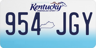 KY license plate 954JGY