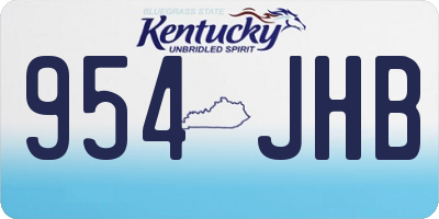 KY license plate 954JHB