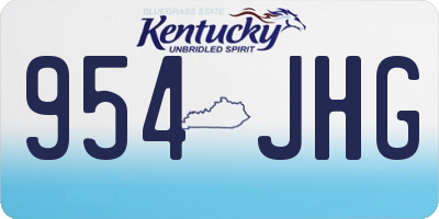 KY license plate 954JHG