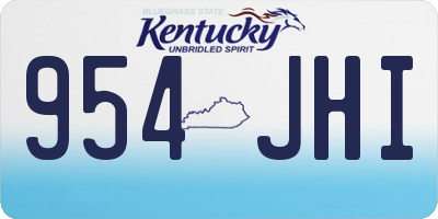 KY license plate 954JHI