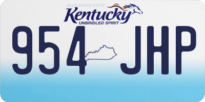 KY license plate 954JHP