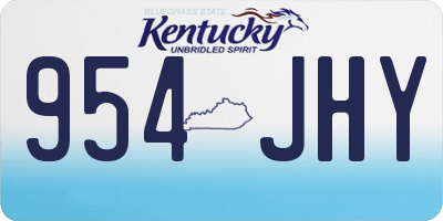 KY license plate 954JHY