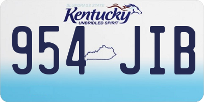 KY license plate 954JIB