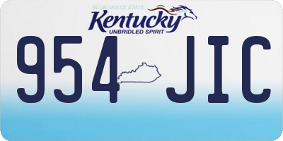 KY license plate 954JIC