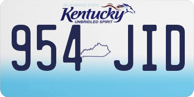 KY license plate 954JID