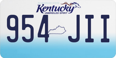 KY license plate 954JII