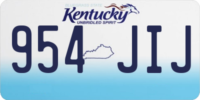KY license plate 954JIJ