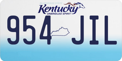 KY license plate 954JIL