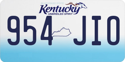 KY license plate 954JIO