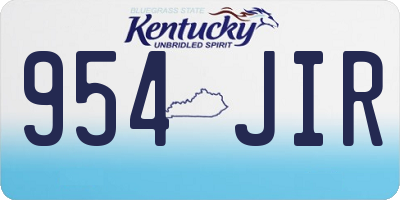 KY license plate 954JIR