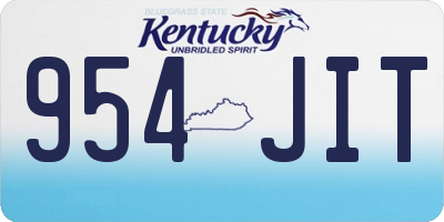 KY license plate 954JIT
