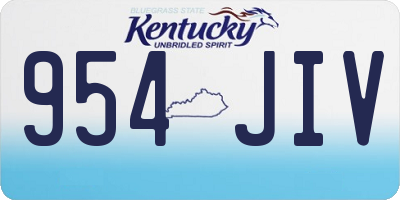KY license plate 954JIV