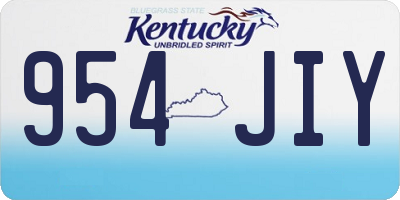 KY license plate 954JIY