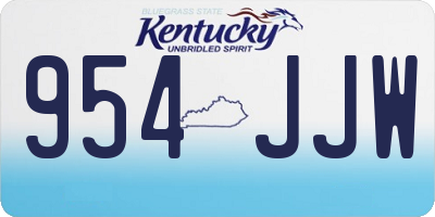KY license plate 954JJW