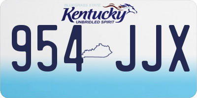 KY license plate 954JJX