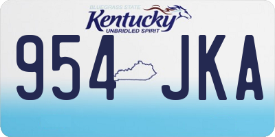 KY license plate 954JKA
