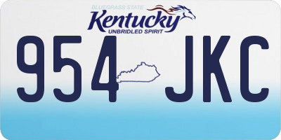 KY license plate 954JKC