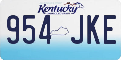 KY license plate 954JKE