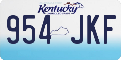 KY license plate 954JKF