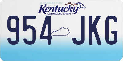 KY license plate 954JKG