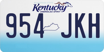 KY license plate 954JKH