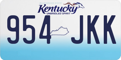 KY license plate 954JKK