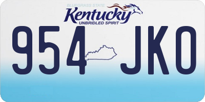 KY license plate 954JKO