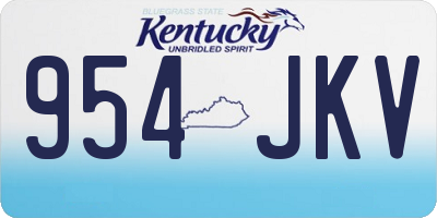 KY license plate 954JKV