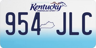 KY license plate 954JLC