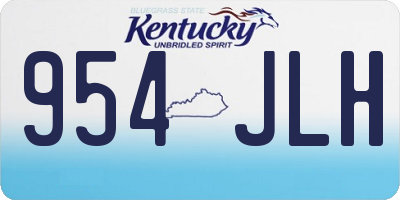 KY license plate 954JLH