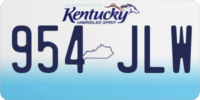 KY license plate 954JLW