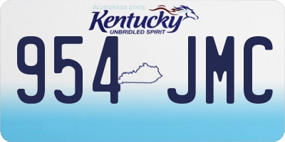 KY license plate 954JMC