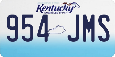 KY license plate 954JMS