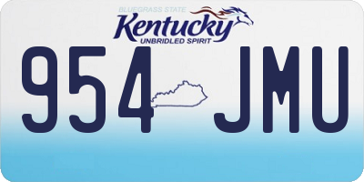 KY license plate 954JMU