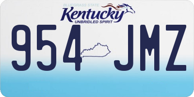 KY license plate 954JMZ