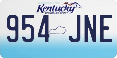 KY license plate 954JNE