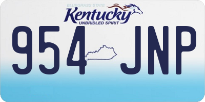 KY license plate 954JNP