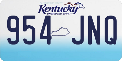 KY license plate 954JNQ