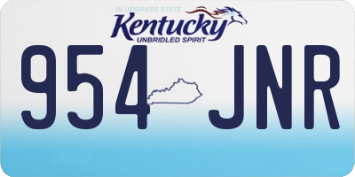 KY license plate 954JNR
