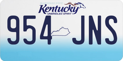 KY license plate 954JNS