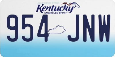 KY license plate 954JNW