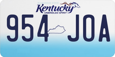 KY license plate 954JOA