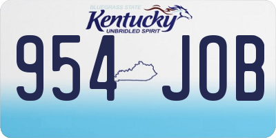 KY license plate 954JOB